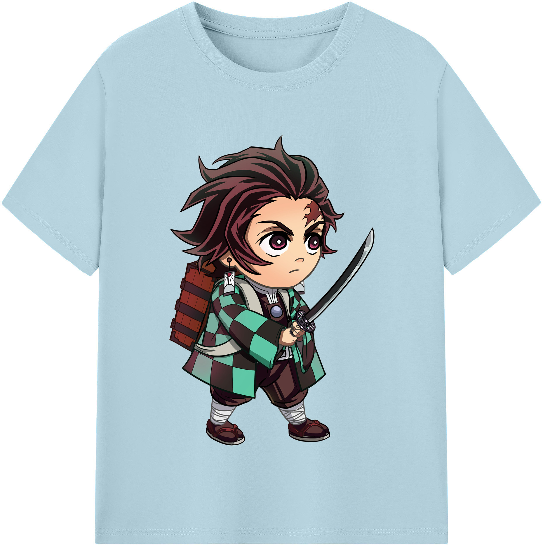 （画像用） 鬼滅の刃 竈門 炭治郎／かまど たんじろう Kamado Tanjirou 綿100％半袖Tシャツ（フロントプリント）